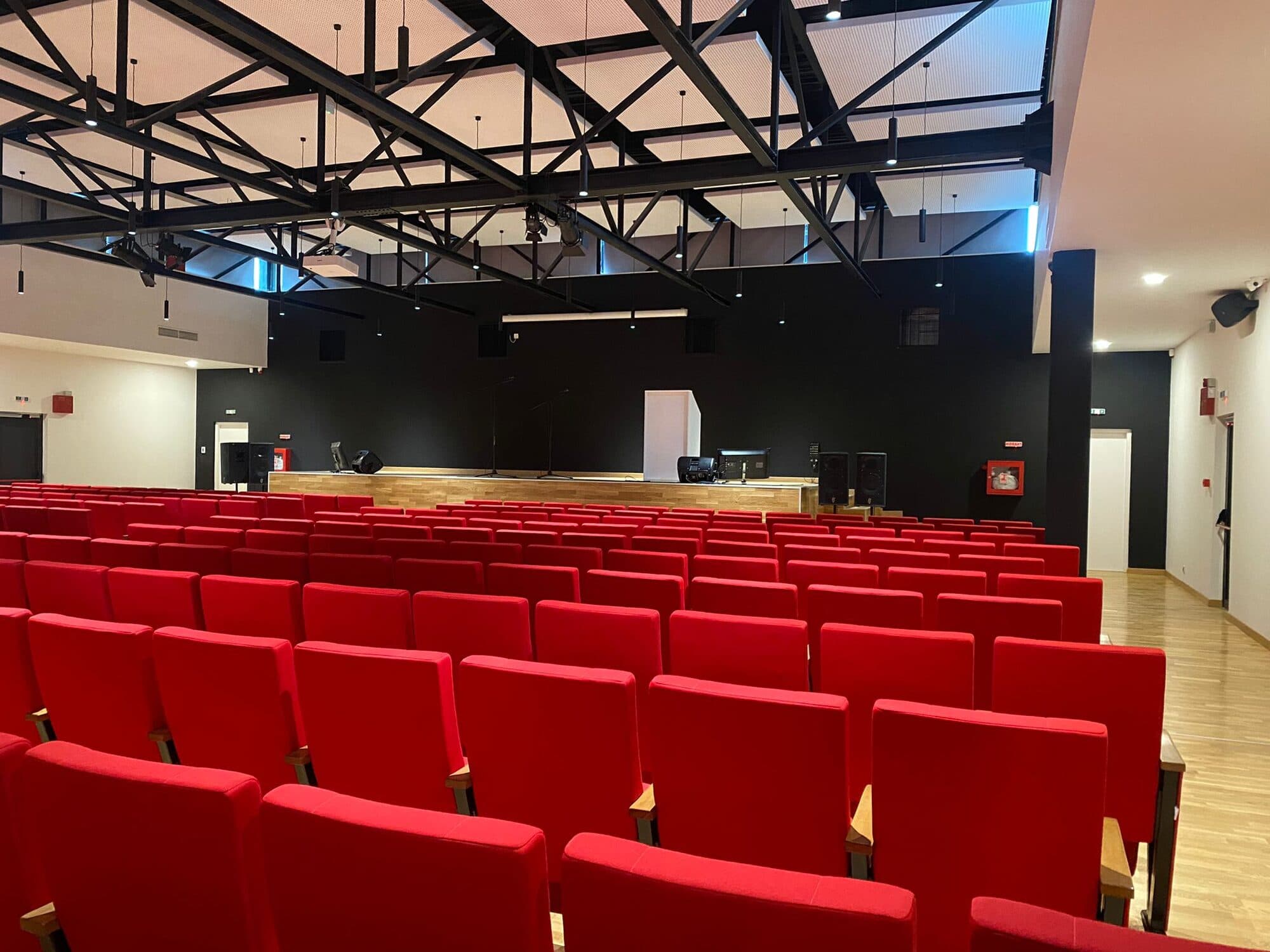 Finished auditorium, delivered turnkey